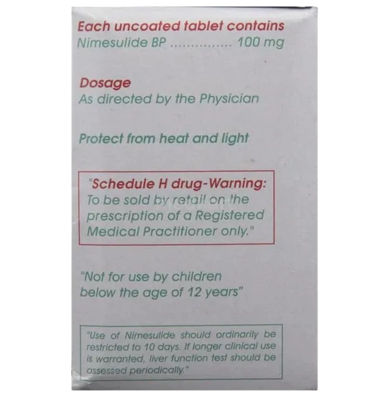 nicip 100 tablet 10's